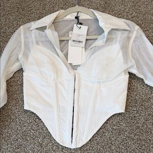 Dion Lee White Sheer Corset Top